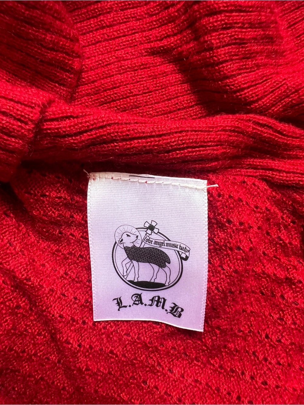 L.A.M.B. Red Ribbed Racerback Tank Top - Picture 4 of 5